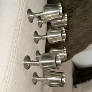 Set of Six Silver Mini Goblets Singapore phoenix pewter